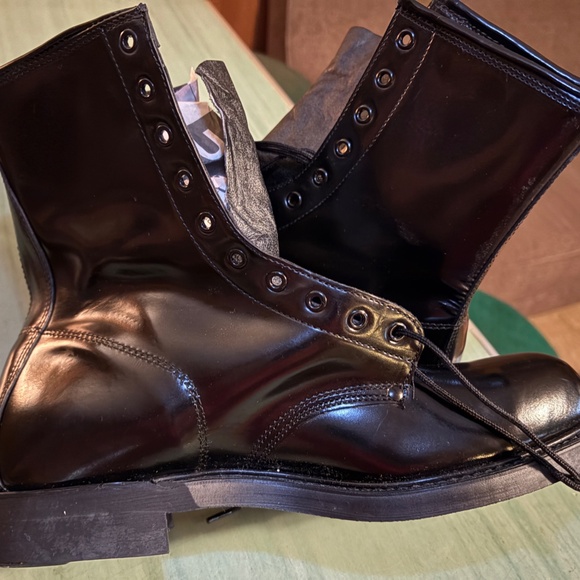 NEW Vintage Mens Lehigh Black Leather Steel Toe Combat Boots  Size 9 C main image 10